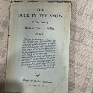The Buck in the Snow & Other Poems – Edna St. Vincent Millay 1928 First Edition